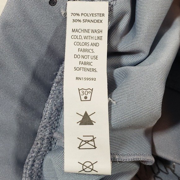 GLYDER Blue Snowflake Print Sports Bra Tank Top Size L Athletic Fitness - Picture 4 of 6